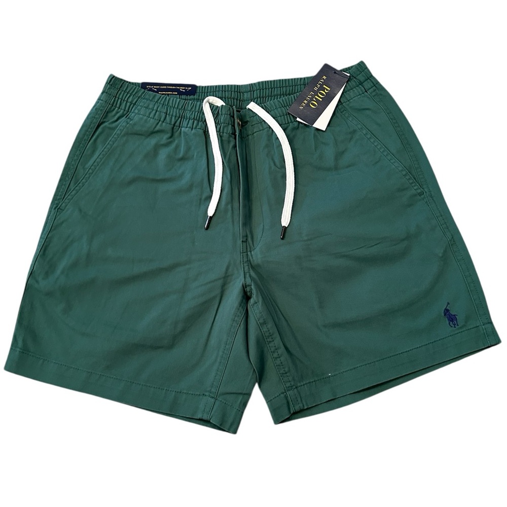 NWT Polo Ralph Lauren -Men's Green Classic Fit-Stretch Prepster 6” Shorts- Sz S